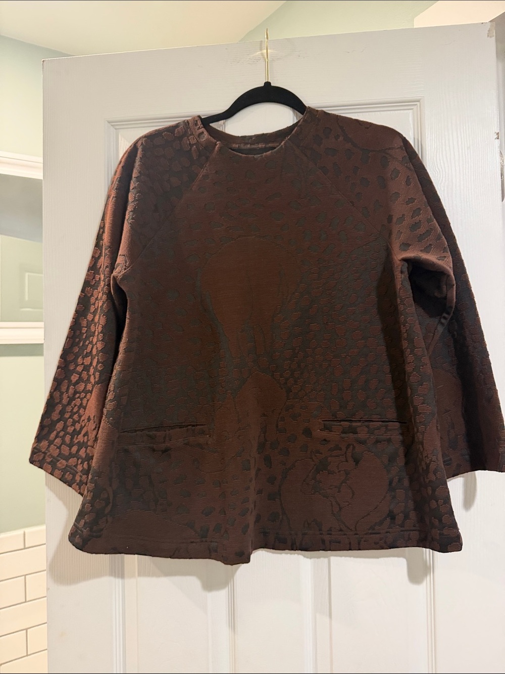 BITTE KAI RAND -Brown Textured Pullover Sweatshirt